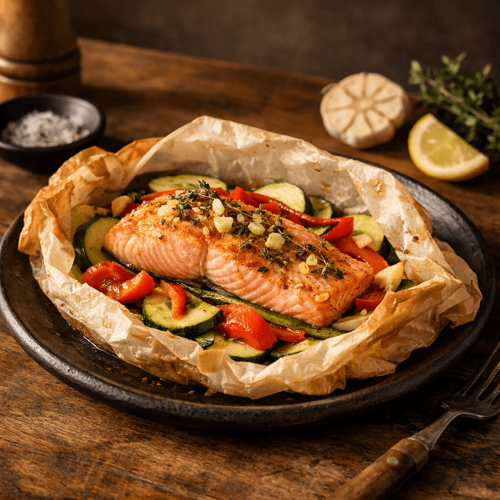 Salmón en Papillote