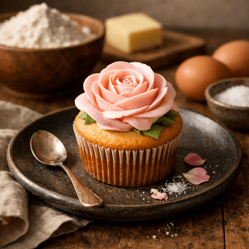 Rose Cream Cupcake