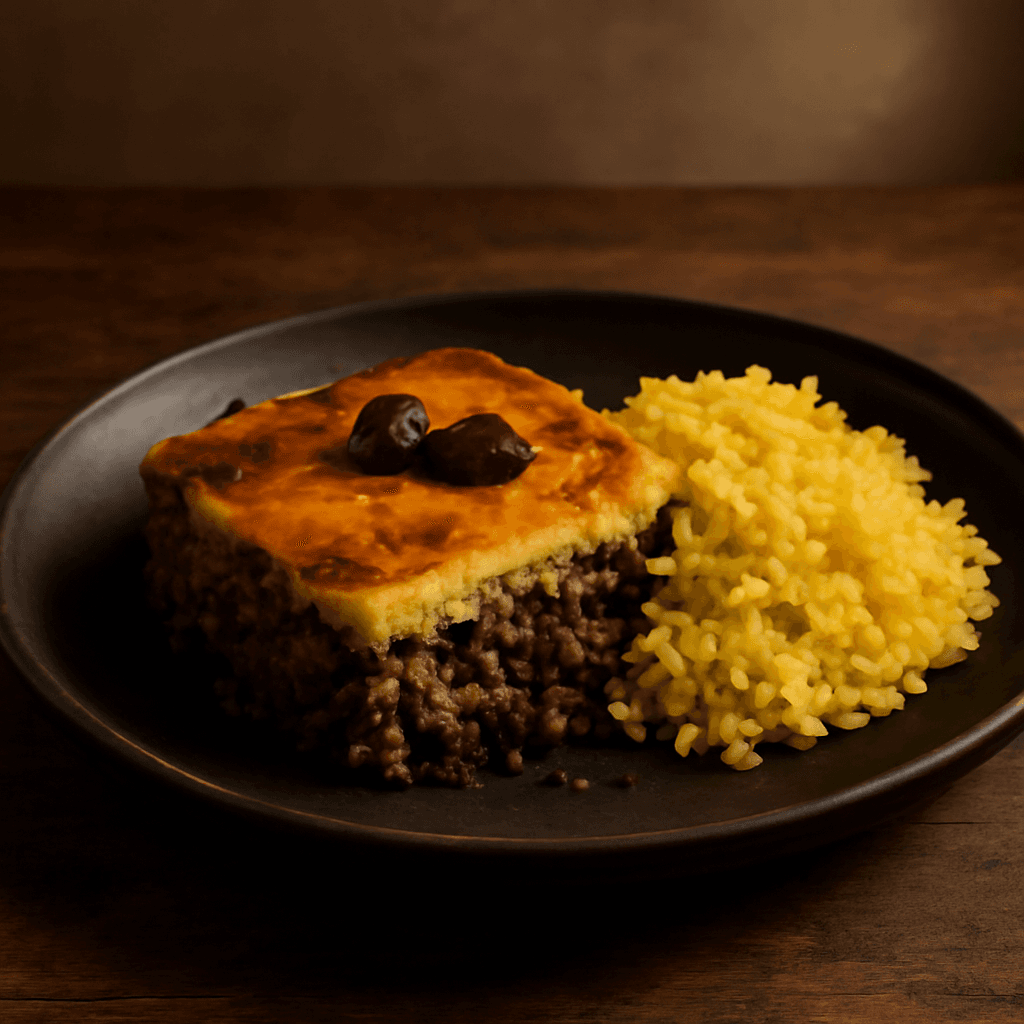 Babotie and Yellow Rice