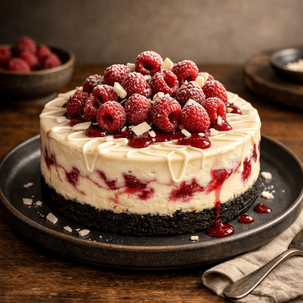 Cheesecake al Cioccolato Bianco e Lamponi