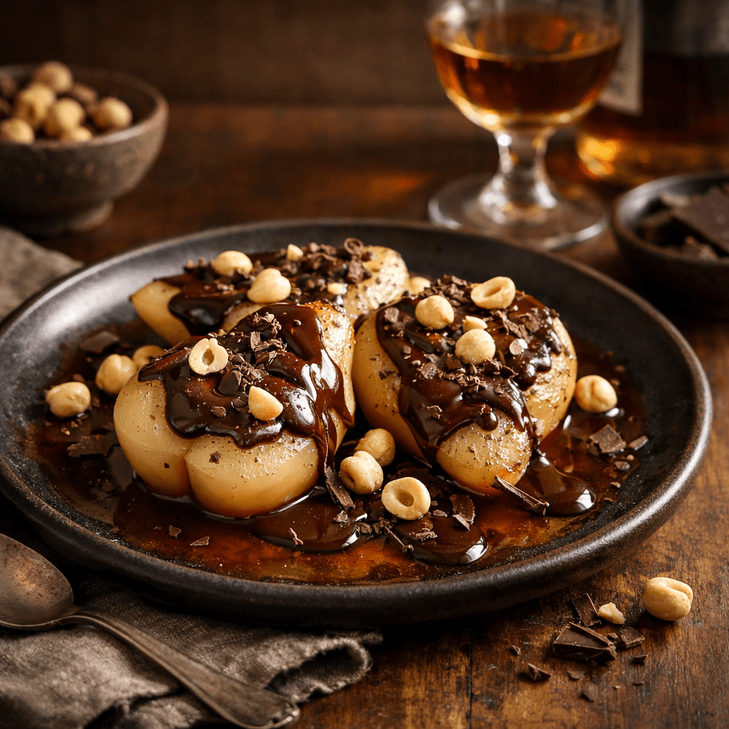 Boozy Pears & Chocolate