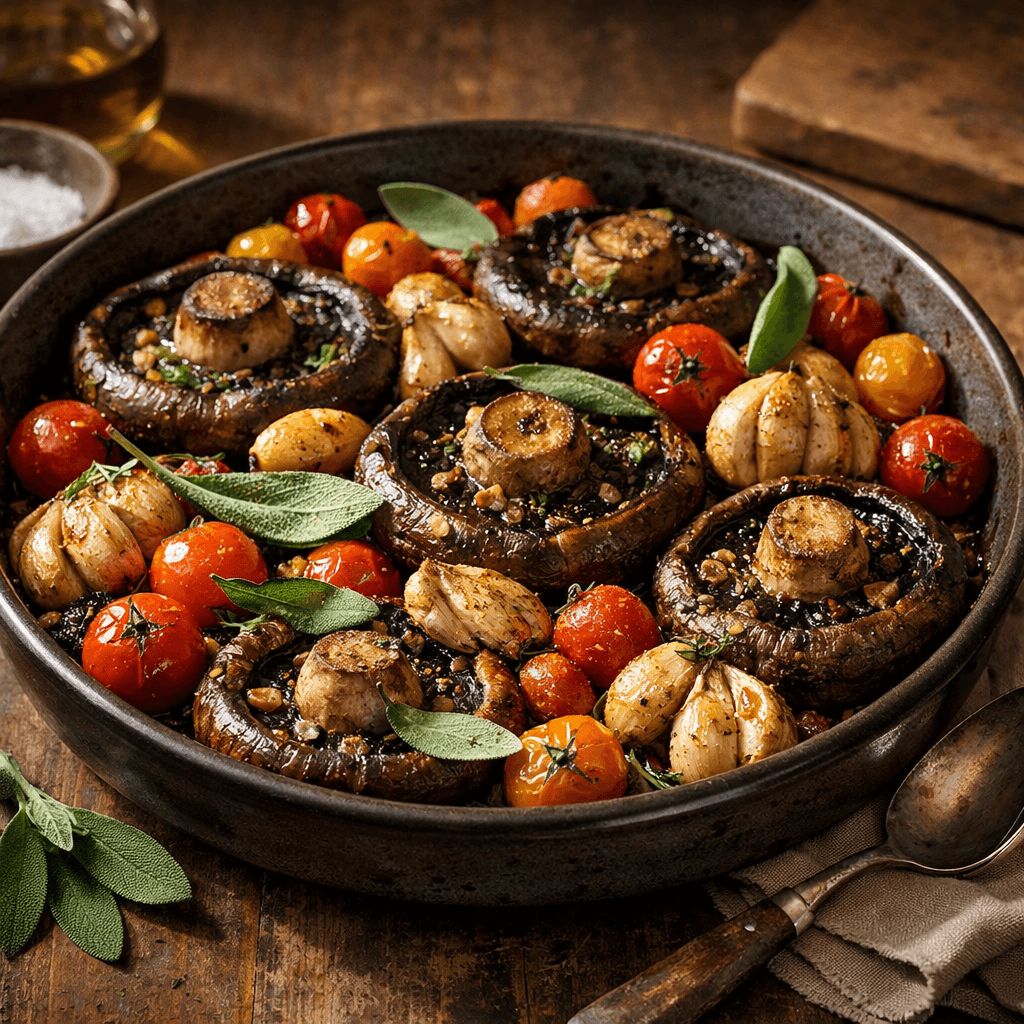 Funghi al Forno all'Aglio