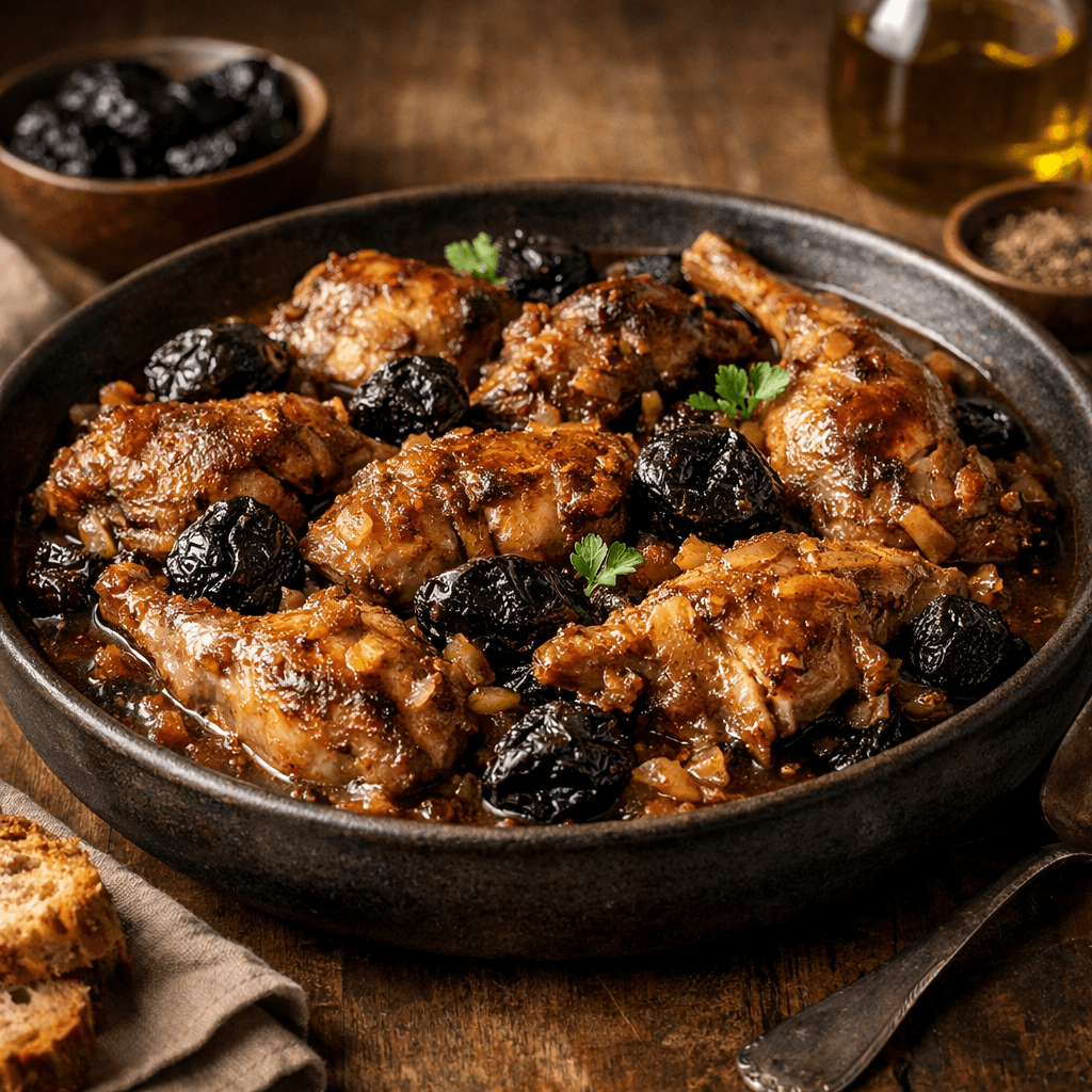 Kaninchen mit Pflaumen