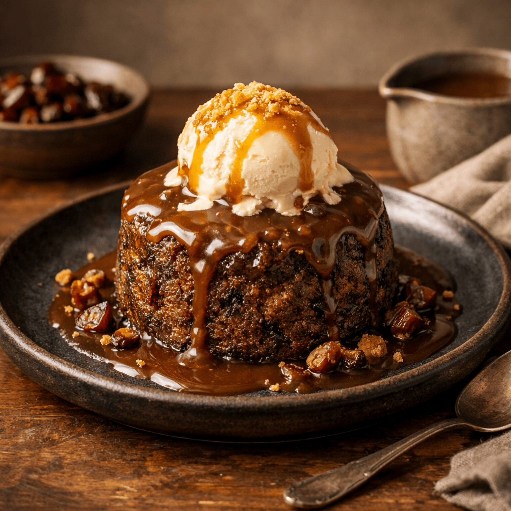 Klebriger Toffee-Pudding